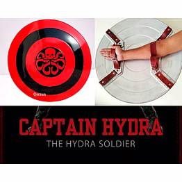 captain america hydra shield red skull hydra shield marvel cinematic universe shield for use cosplay and roleplay shield with leather cover
