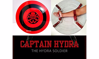 Captain America Hydra Shield Red Skull HYDRA Shield Marvel Cinematic Universe Shield For Use Cosplay and Roleplay Shield With Leather Cover