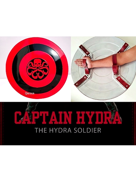 Captain America Hydra Shield Red Skull HYDRA Shield Marvel Cinematic Universe Shield For Use Cosplay and Roleplay Shield With Leather Cover-As1093