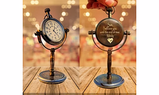 Personalized Table Clock - Engraved office desk small clock - Minimalist Desktop clock - Clock for back side - Meaningful gift for loved one