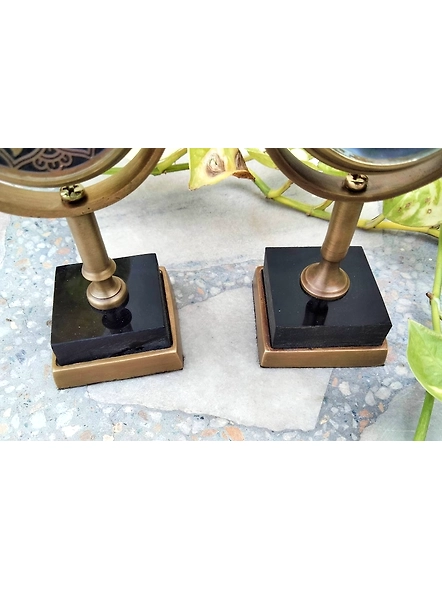 Antique Brown Brass Table Clock office desk small clock - Marble Base Desktop clock - Clock for Meaningful gift for loved one-2