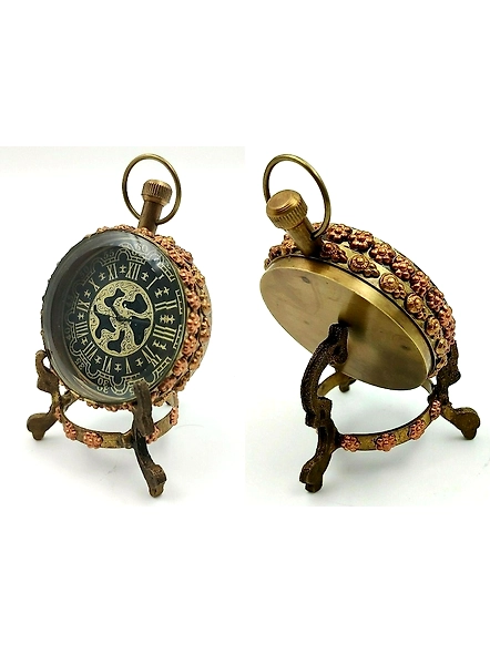 Antique Brown Finish Brass Table Clock office desk small clock - Special Stand Desktop clock - Clock for Meaningful gift for loved one-As1100