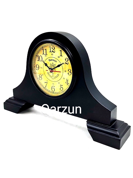 Wood Vintage Style Desk clock British style Table clock Shelf Clock Black wood bedroom , Dining Room decorative-1