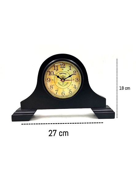 Wood Vintage Style Desk clock British style Table clock Shelf Clock Black wood bedroom , Dining Room decorative-2