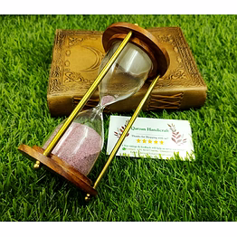 brass and wood hour glass sand timer hourglass / retirement gift / anniversary gift