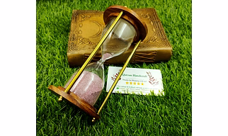 Brass And Wood Hour Glass Sand timer Hourglass / Retirement Gift / Anniversary Gift