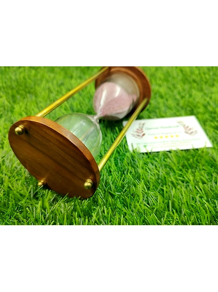 Brass And Wood Hour Glass Sand timer Hourglass / Retirement Gift / Anniversary Gift-2