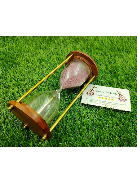 Brass And Wood Hour Glass Sand timer Hourglass / Retirement Gift / Anniversary Gift-3