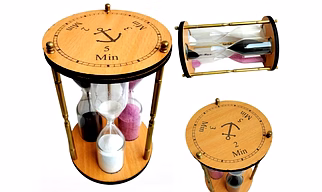 Wood 3 tube sand timer multiple minutes 2 min, 3 min, 5 min multicolour hourglass sand clock collectible desktop decorative item