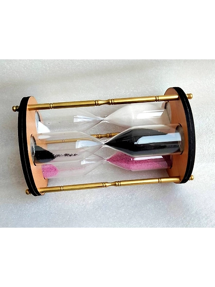 Wood 3 tube sand timer multiple minutes 2 min, 3 min, 5 min multicolour hourglass sand clock collectible desktop decorative item-1