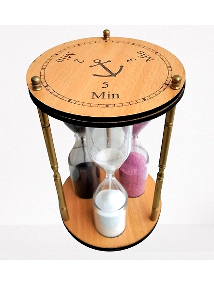 Wood 3 tube sand timer multiple minutes 2 min, 3 min, 5 min multicolour hourglass sand clock collectible desktop decorative item-2