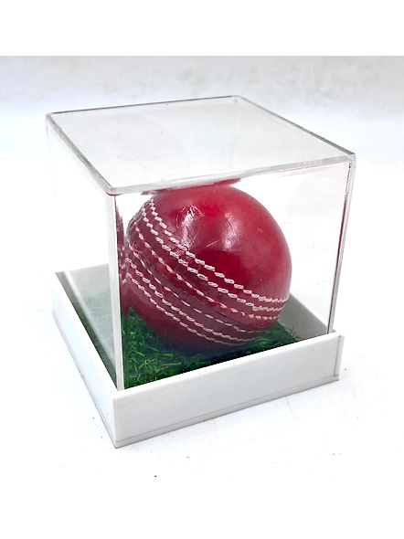 Personalized Leather Ball (Red), Standard Size 1Pc your text on Ball with Acrylic Display Box-2