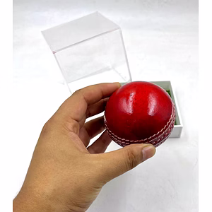 Personalized Leather Ball (Red), Standard Size 1Pc your text on Ball with Acrylic Display Box