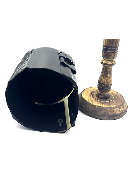 Miniature The Mandalorian Helmet, Display Wood Stand Collectible Decoration Set for Adults, Men, Women, Mom, Dad, Collectible Gift Idea-1