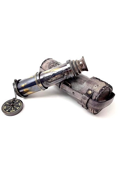 Brass Nautical - 16 inches Antique Telescope/Spyglass Replica in Leather Box (Dollond London's) Hand held Spy Glass Sailor's Décor-2