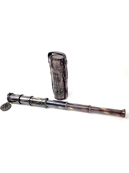 Brass Nautical - 16 inches Antique Telescope/Spyglass Replica in Leather Box (Dollond London's) Hand held Spy Glass Sailor's Décor-3