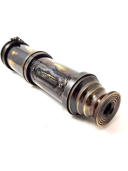 Brass Nautical - 16 inches Antique Telescope/Spyglass Replica in Leather Box (Dollond London's) Hand held Spy Glass Sailor's Décor-1
