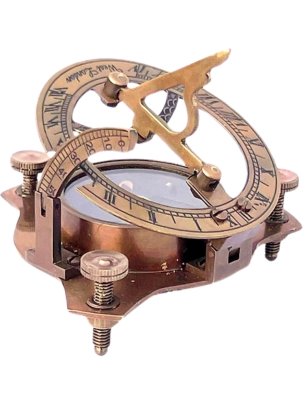 Vintage Brass Compass Antique Marine Sundial Compass Fully Functional Handmade Collectible for Solo Travellers Hikers Trekking Home Decor-1