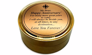 Anniversary Sundial Compass Gift for Him or Her - Unique Gift Ideas for Husband or Wife, Men Wedding Anniversary