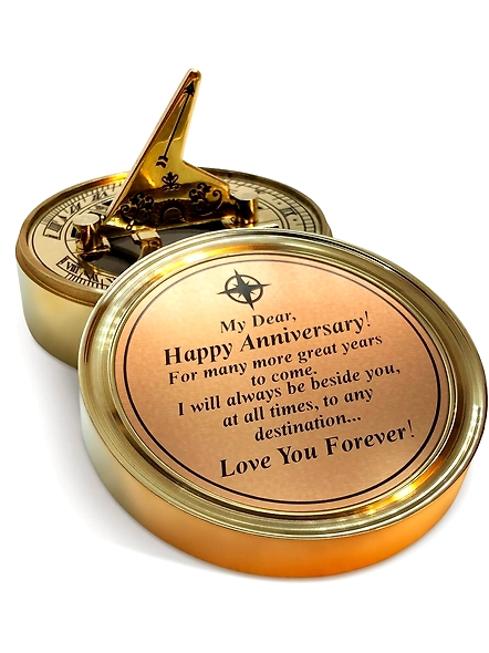 Anniversary Sundial Compass Gift for Him or Her - Unique Gift Ideas for Husband or Wife, Men Wedding Anniversary-12693123