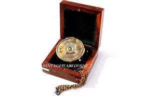 Pocket Compass with 100 Years Calendar Brass Nautical Birthday Gift for Your lovedones