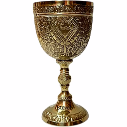 handmade brass wine chalice goblet – artisanal craftsmanship, antique vintage design – elegant cups for wedding, church, festive events