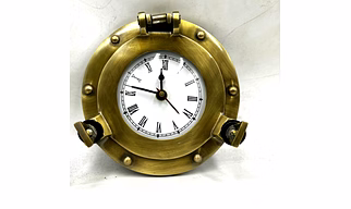 Aluminum porthole clock 6" wall decorative