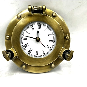 Aluminum porthole clock 6" wall decorative