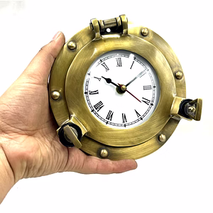 Aluminum porthole clock 6" wall decorative