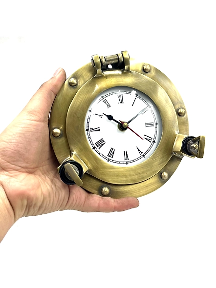 Aluminum porthole clock 6&quot; wall decorative-12705123