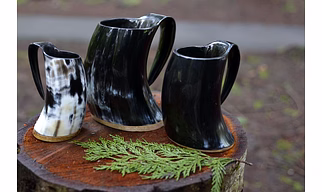 Drinking Horn Tankard OX Horn Mugs size - 6" , 8 "