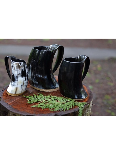 Drinking Horn Tankard OX Horn Mugs size - 6&quot; , 8 &quot;-2