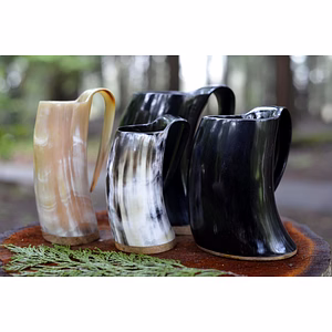 Drinking Horn Tankard OX Horn Mugs size - 6" , 8 "