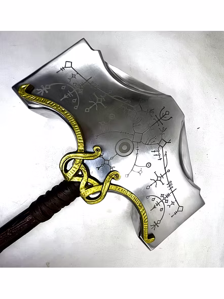 God of war Hammer Heavy Aluminum Cosplay 1/1 Scale Movie Prop Replica The Avengers Weapon, Production Process. Silver-2
