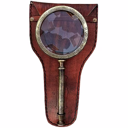vintage antique henry london leather case brass marine handheld magnifying glass - xmas gallery gifts (brown)