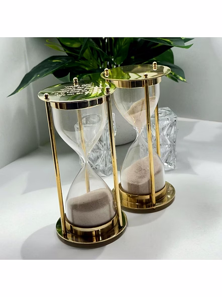Personalized Brass Hourglass – 5 Minute Fillable Sand Timer, Wedding Sand Ceremony Set, Custom for Wife, Wedding Gift-2