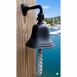 qarzun black metal ship bell wall hanging bell small size door bell
