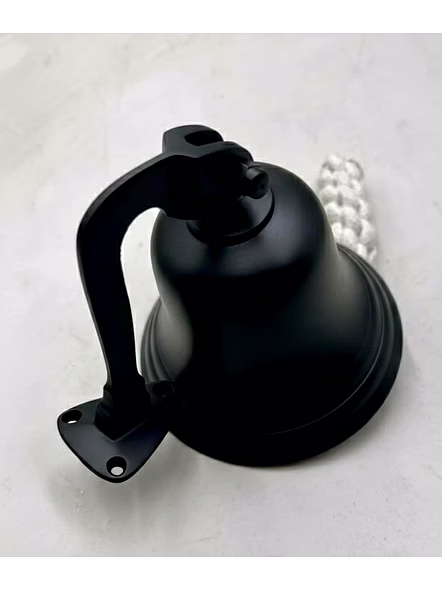 Black Metal Ship Bell Wall Hanging Bell Small Size Door Bell-2