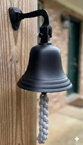 Black Metal Ship Bell Wall Hanging Bell Small Size Door Bell image 5