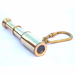qarzun goblins brass instruments brass handicraft telescope keychain for car, bike, cycle and home keys (golden)