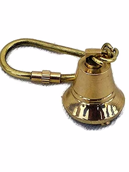 Nautical Brass Bell Keychain Keyring For Bike Keychain For Car Brass Keychain Perfacte Vintage Gifts, Gold