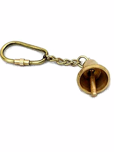 Nautical Brass Bell Keychain Keyring For Bike Keychain For Car Brass Keychain Perfacte Vintage Gifts, Gold-3