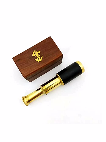 ITDC 6" Handheld Brass Telescope with Wooden Box - Pirate Navigation-3