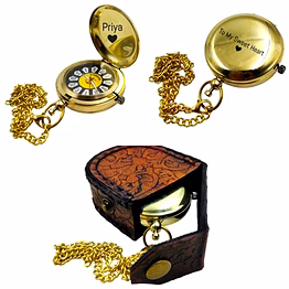 qarzun personalized pocket watch chain with leather box collectible birthday anniversary gift