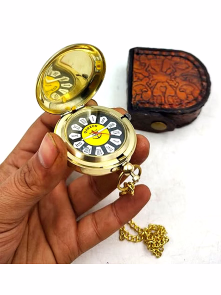 Personalized Pocket watch Chain with Leather Box Collectible Birthday anniversary Gift-2