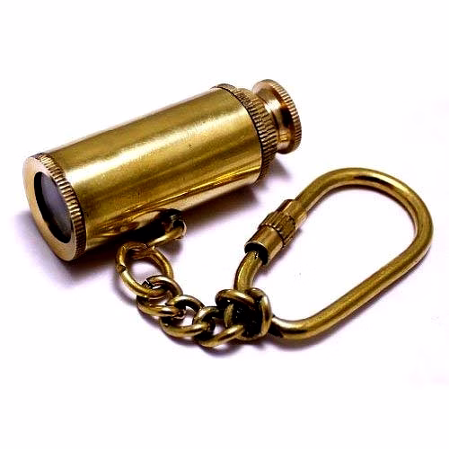 Brass Telescope Keychain for Car, Bike, Cycle and Home Keys (9.3x6.7x2.5cm) image 2
