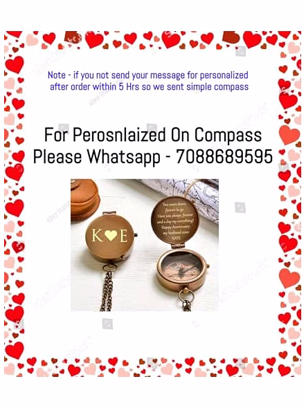 Personalized Photo Pocket Compass Brass Nautical Birthday Gift for Your lovedones-1