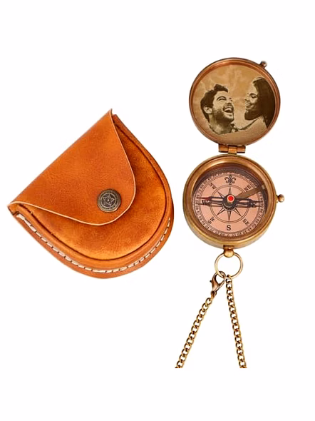 Personalized Photo Pocket Compass Brass Nautical Birthday Gift for Your lovedones-2