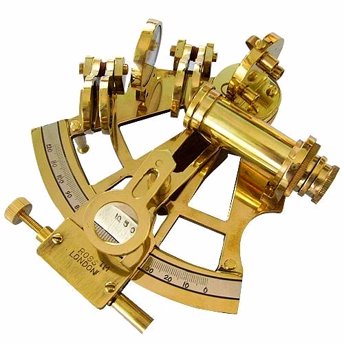 qarzun ascent gifts metal brass nautical sextant (4 inch, blue)