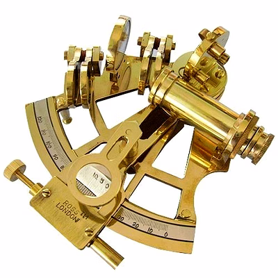 qarzun ascent gifts metal brass nautical sextant (4 inch, blue)